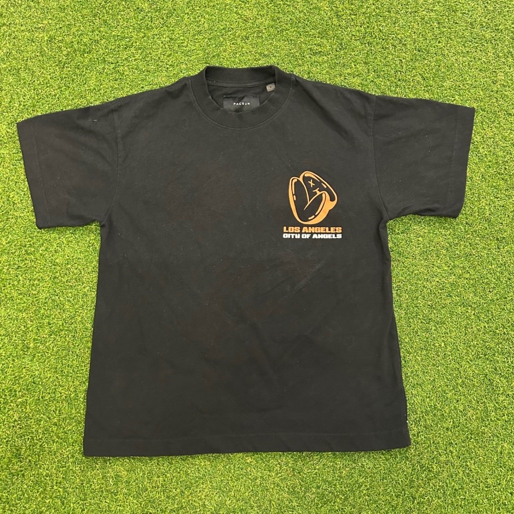 PacSun Los Angeles City of Angels Graphic T-Shirt Black Small Streetwear Tee
